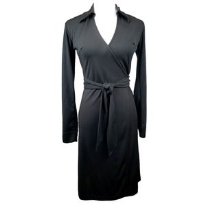 Express True Wrap Dress Long Sleeve Size 1/2 in Black